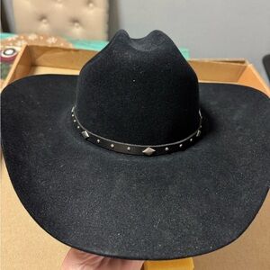 Genuine Leather Black Felt Cowboy hat